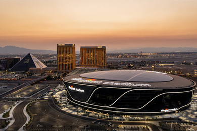 Allegiant Stadium Exterior night